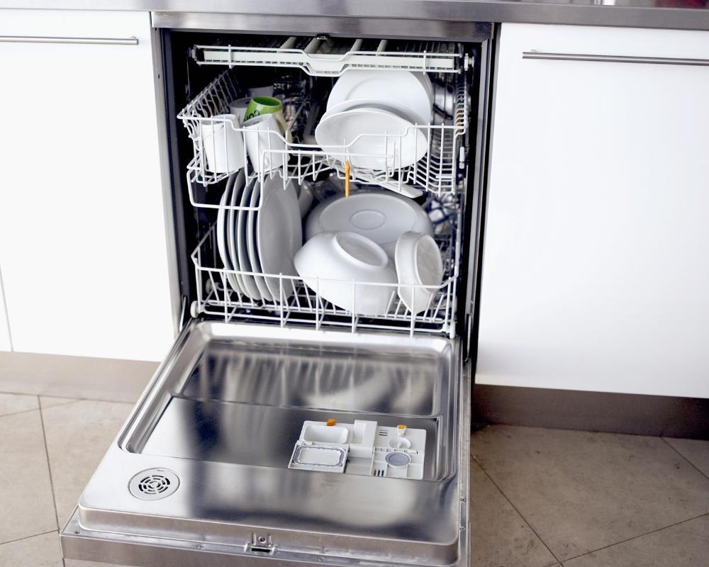 clean stainless steel dishwasher